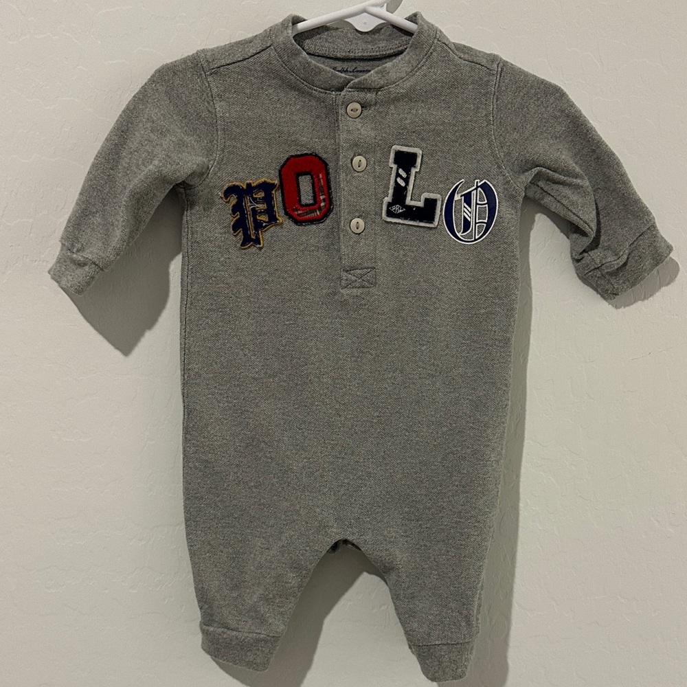 Polo by Ralph Lauren Charcoal Gray Kids Footie boys